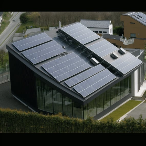 Panneaux solaires Werner Sobek Panneaux solaires sur un toit dans le style de Werner Sobek